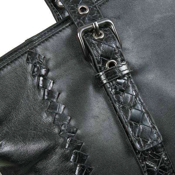 Bottega Veneta intrecciato leather tote 16042 black - Click Image to Close